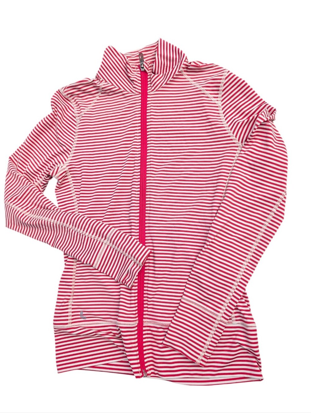 Lolë Women's Activewear Full Zip Jacket Red Striped Size Small